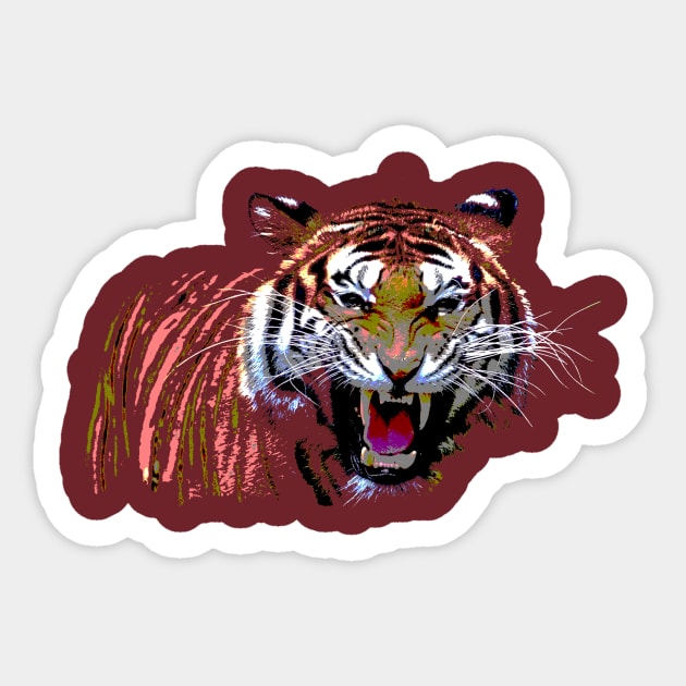 Angry Tiger Sticker by TeMan